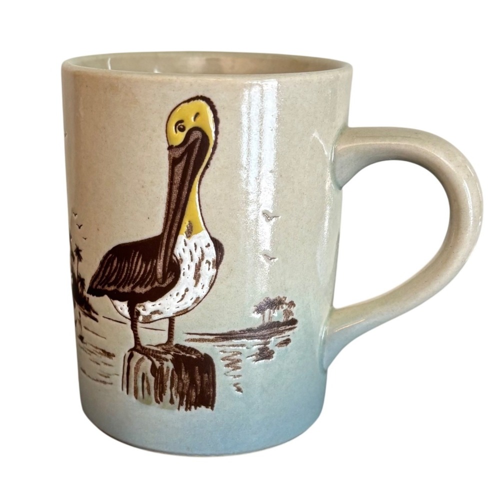 Down-East Crafts | Vintage Pelican Coastal Stoneware Coffee Mug | Japan
